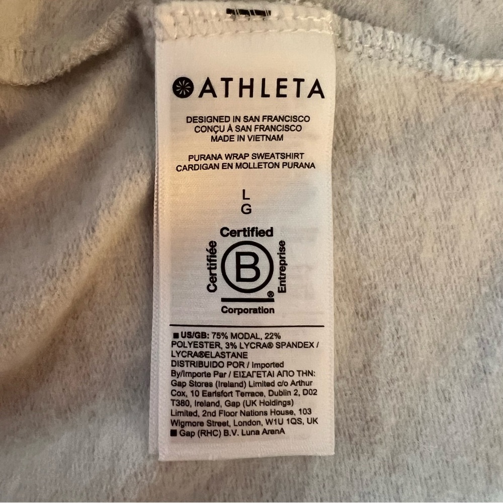 Athleta Purana Wrap Super Soft Heather Gray Cowl Neck Hooded Sweater - Picture 10 of 11